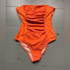 NWT Strapless bandeau Orange One piece swimsuit